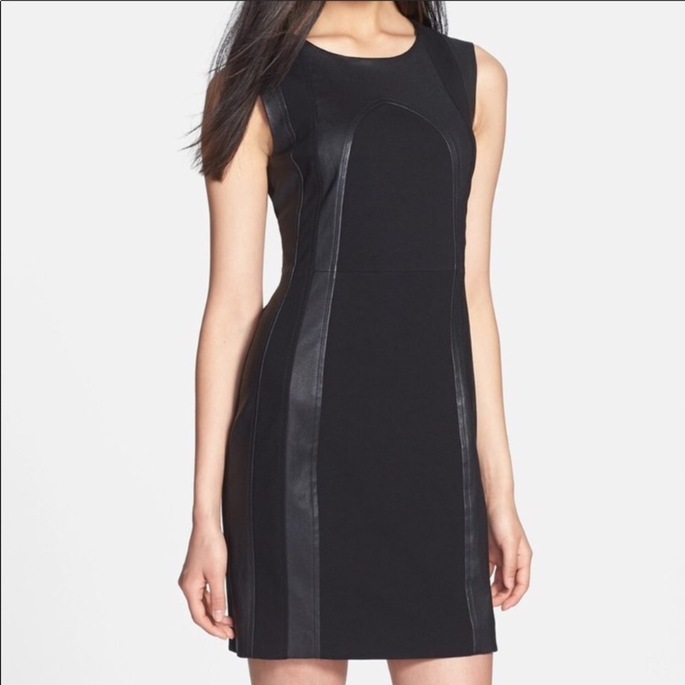 DVF Lambskin Leather and Spandex Sleeveless A-Line Dress w/ Sexy Goth Vibes